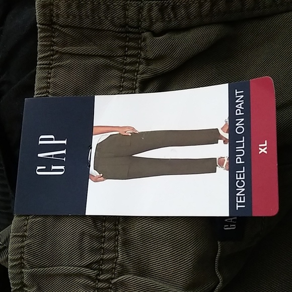 GAP Comfort Elastic Waist Tencel Pull On Pant Size XL Olive Night Resort… - Picture 7 of 8